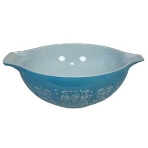Pyrex Butterprint Large Vintage Nesting Cinderella Glass Mixing Bowl 444 4 QT.